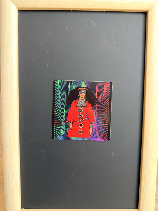 Yemeni Woman in Red Holographic Magnet