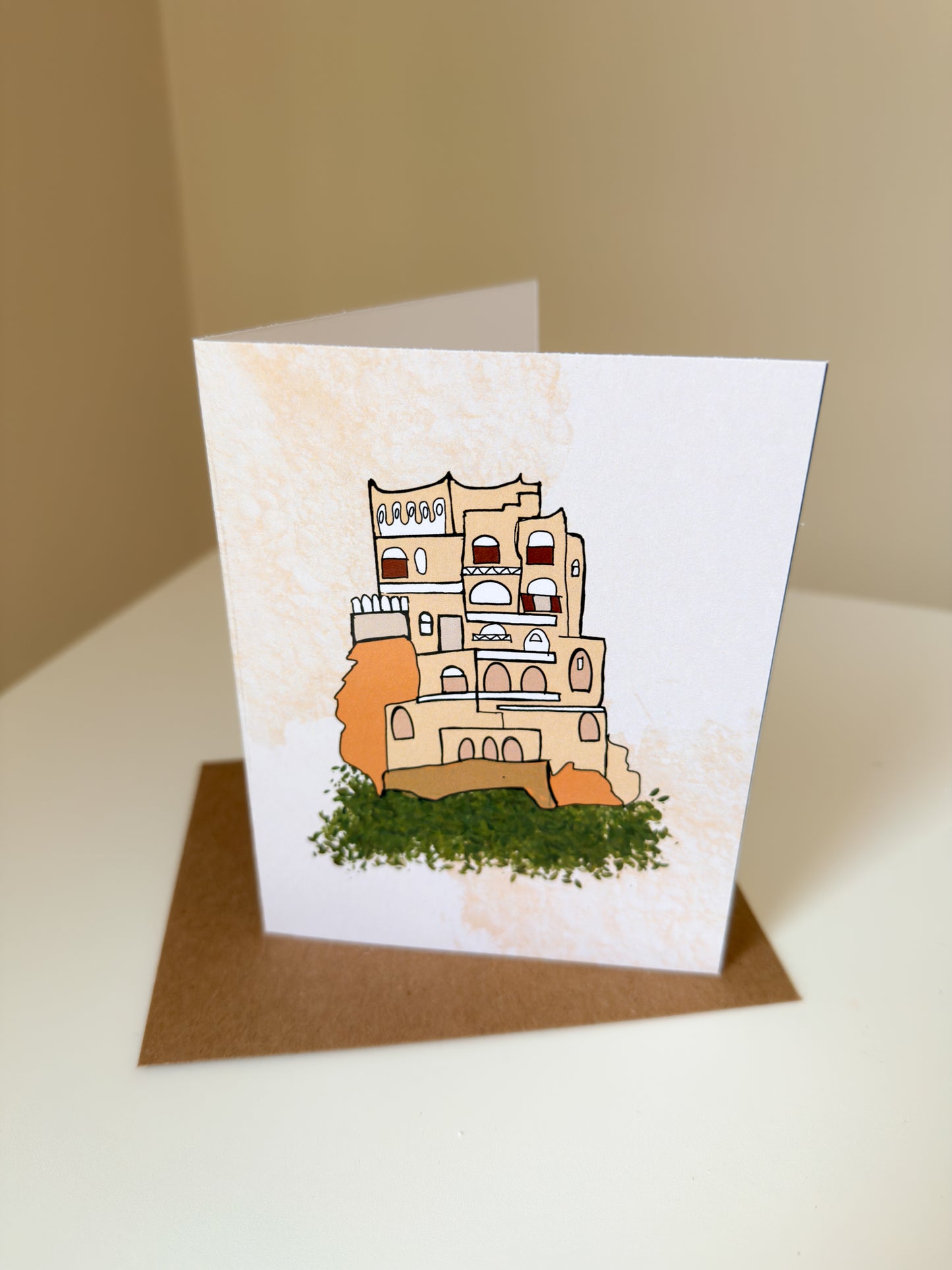 Yemeni house, Blank Greeting Card
