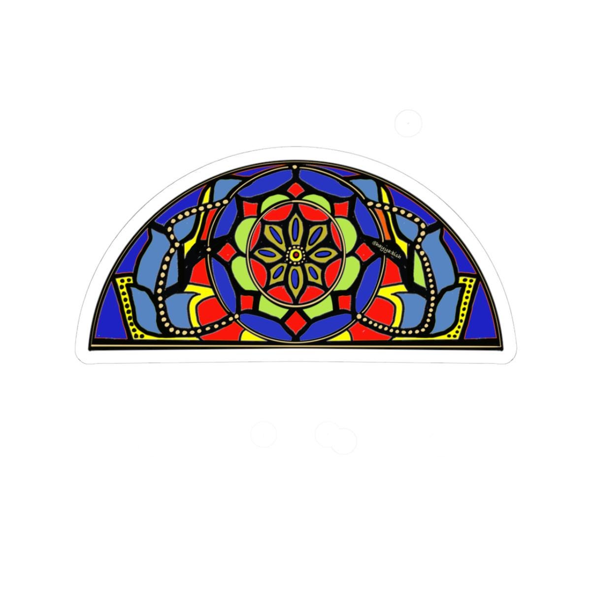 Gamariya Stained Glass Half-Round Sticker | Yemeni Decorative Decal