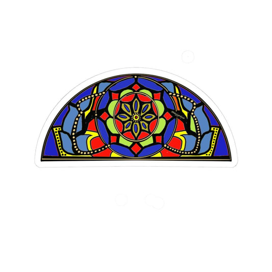 Gamariya Stained Glass Half-Round Sticker | Yemeni Decorative Decal